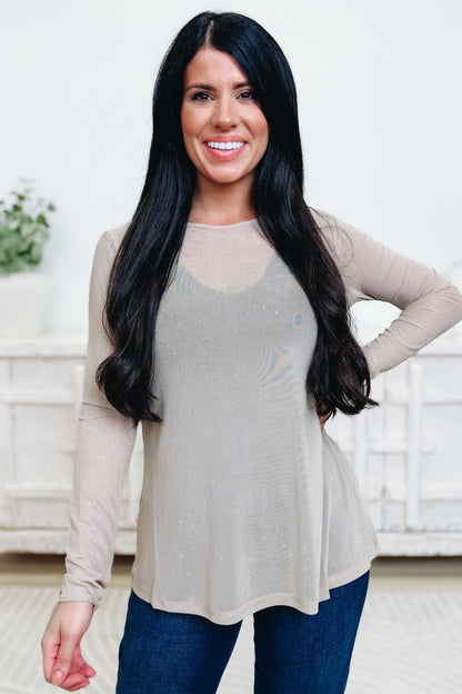 Sheer Sparkly Top - 2 Colors! - By Alexa Rae