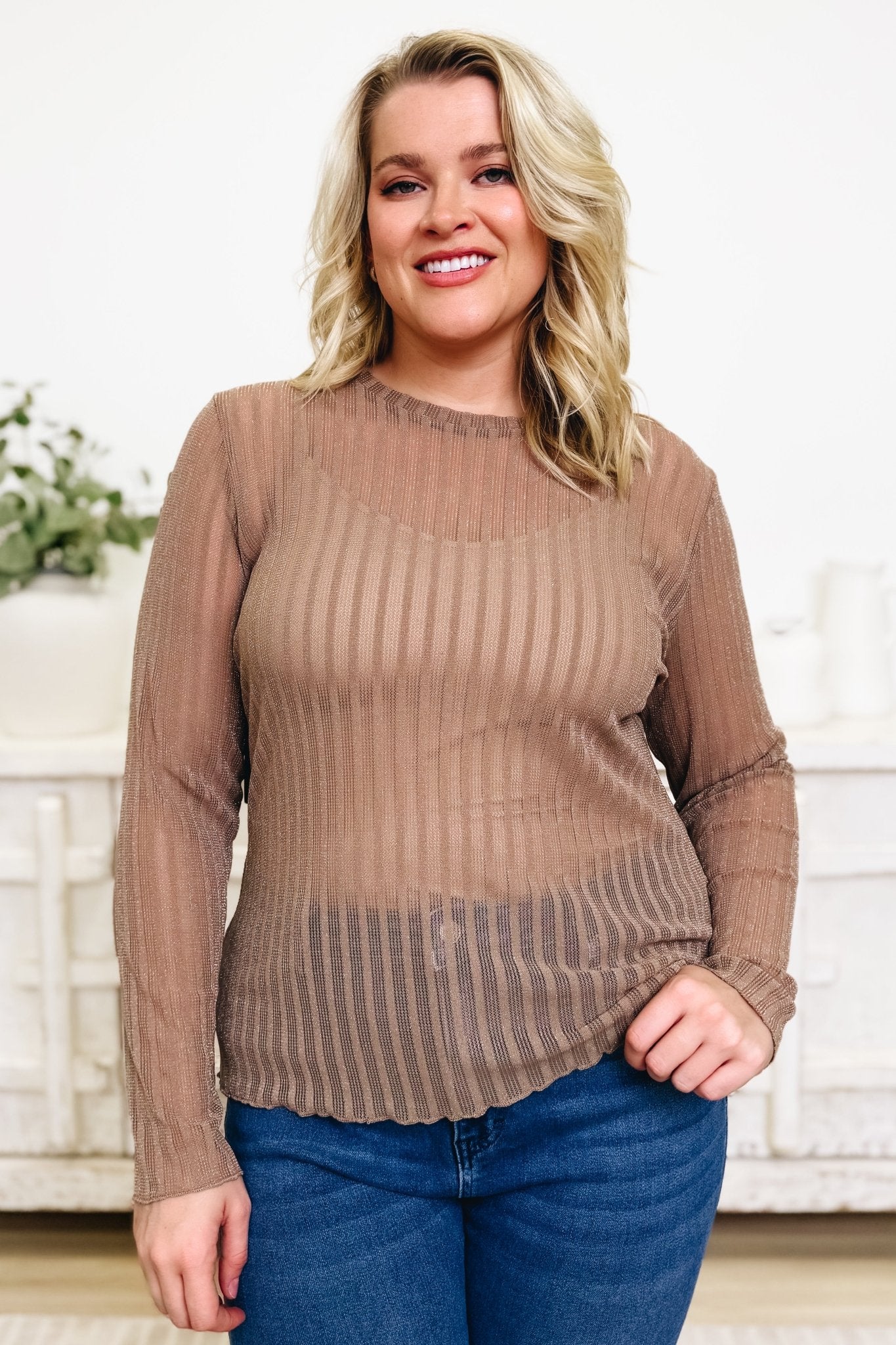 Shine Through Mesh Top - By Alexa Rae