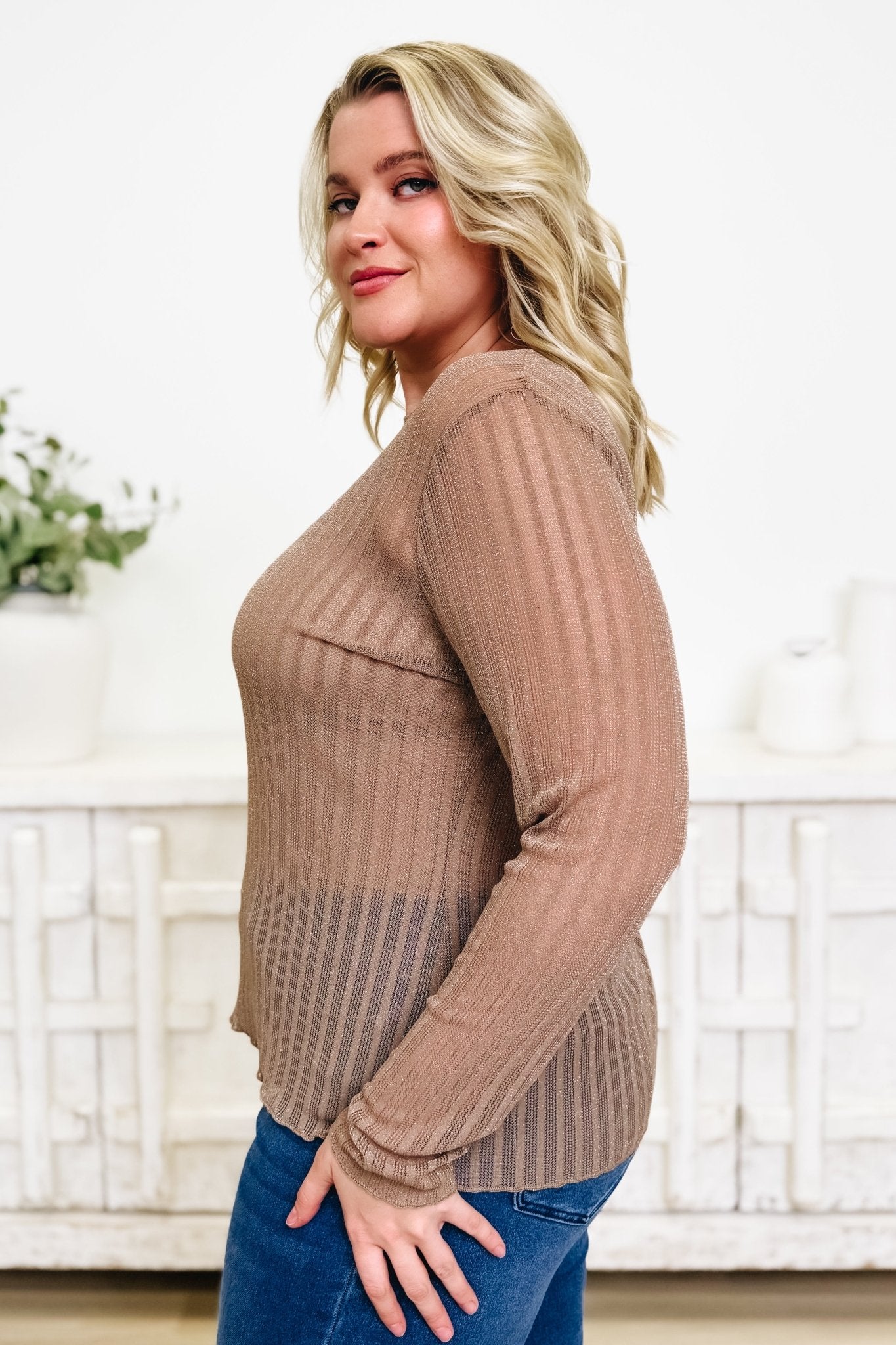 Shine Through Mesh Top - By Alexa Rae