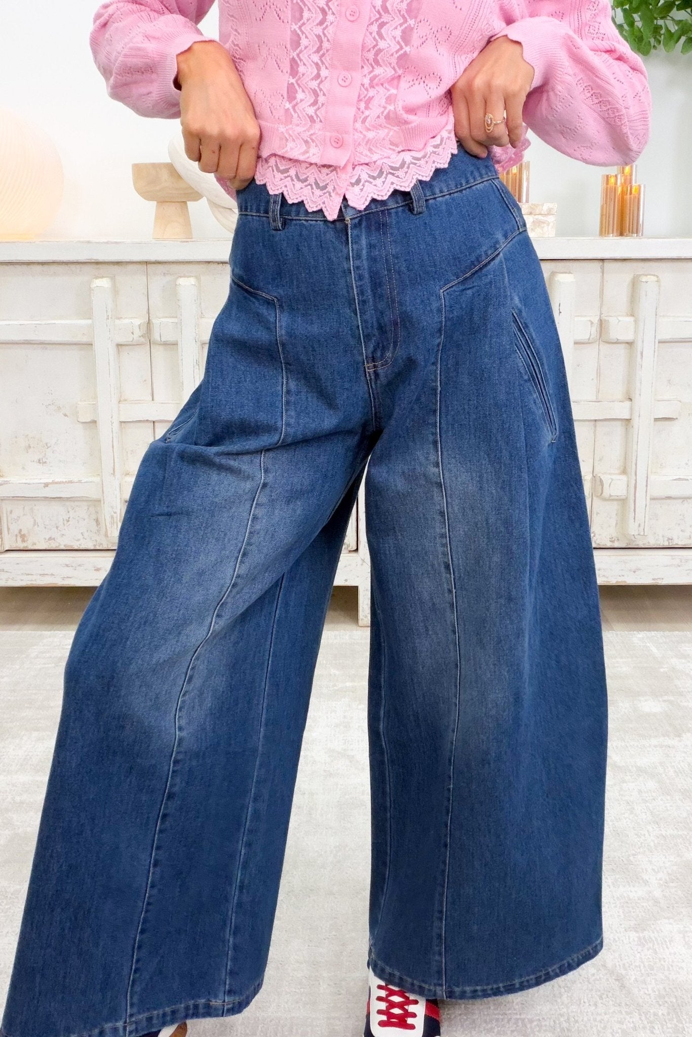 Smooth In The Groove Pants - Denim - By Alexa Rae