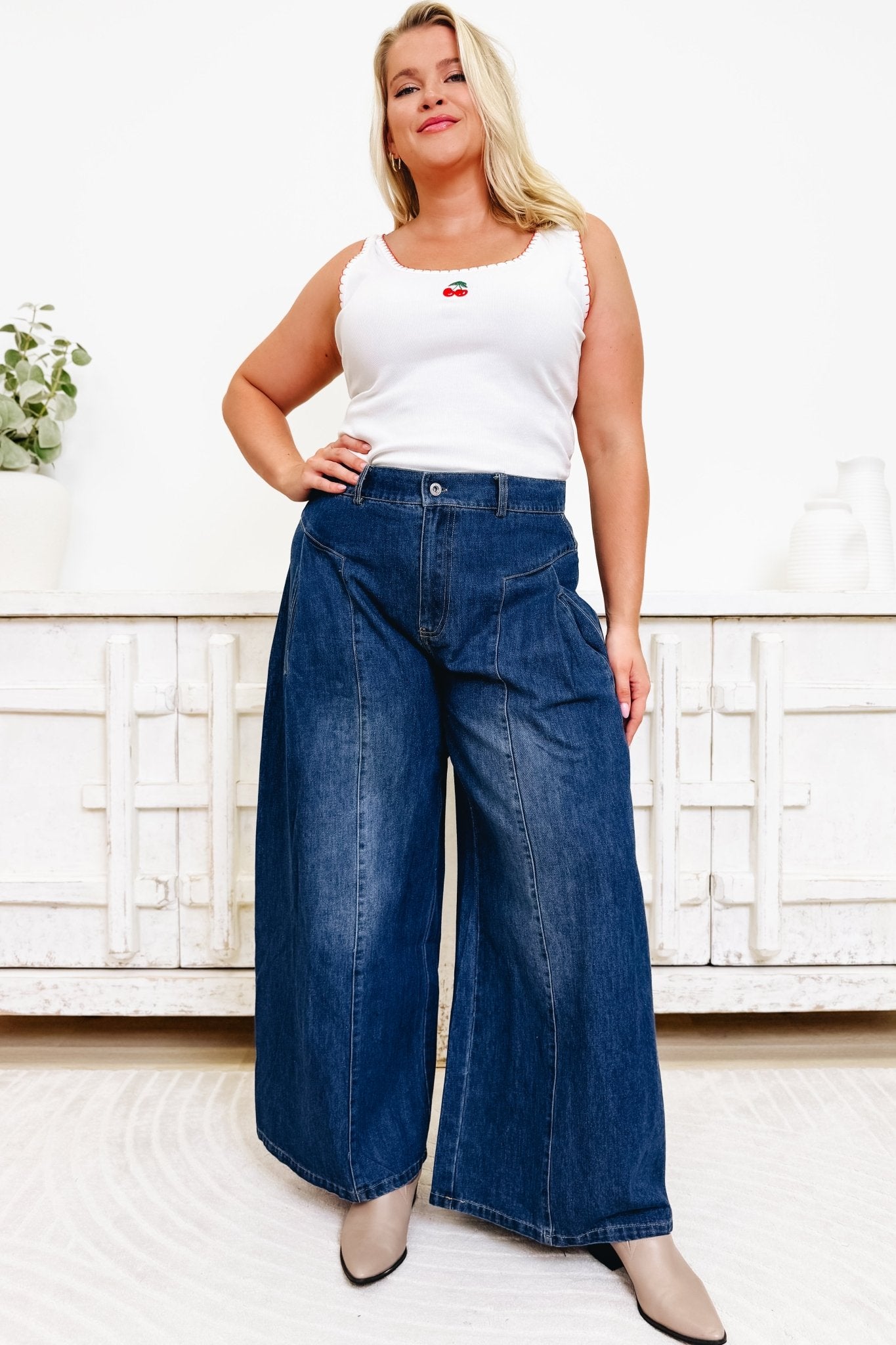 Smooth In The Groove Pants - Denim - By Alexa Rae