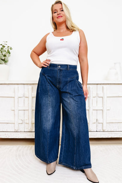 Smooth In The Groove Pants - Denim - By Alexa Rae