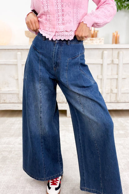 Smooth In The Groove Pants - Denim - By Alexa Rae