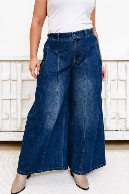 Smooth In The Groove Pants - Denim - By Alexa Rae