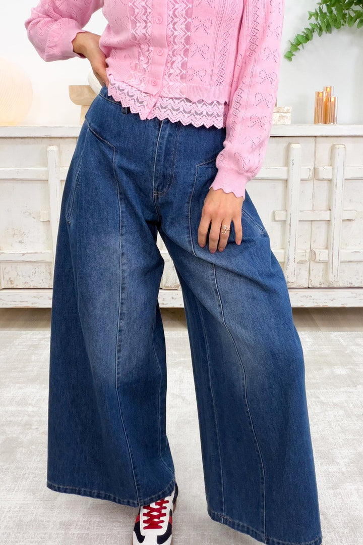 Smooth In The Groove Pants - Denim - By Alexa Rae