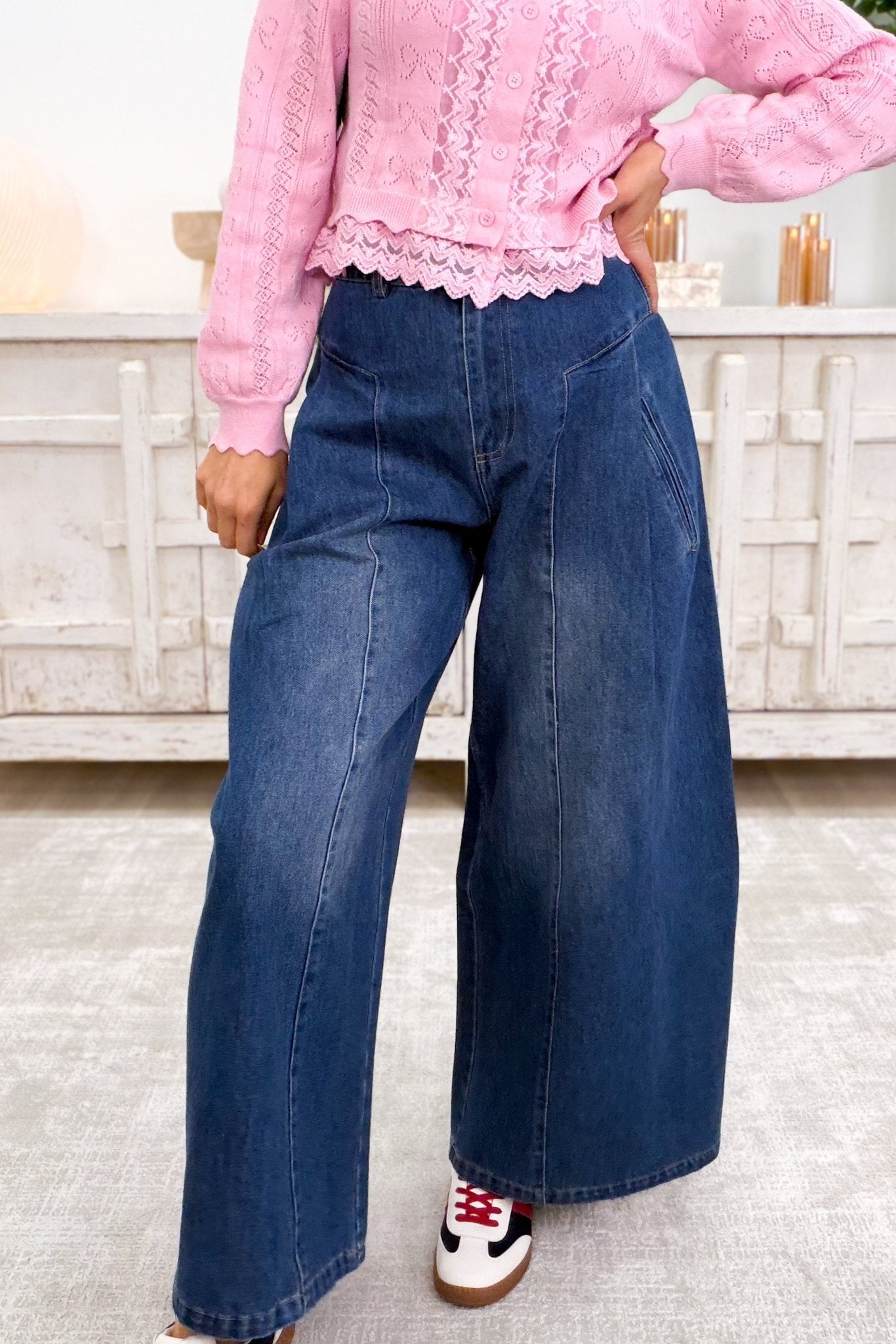 Smooth In The Groove Pants - Denim - By Alexa Rae