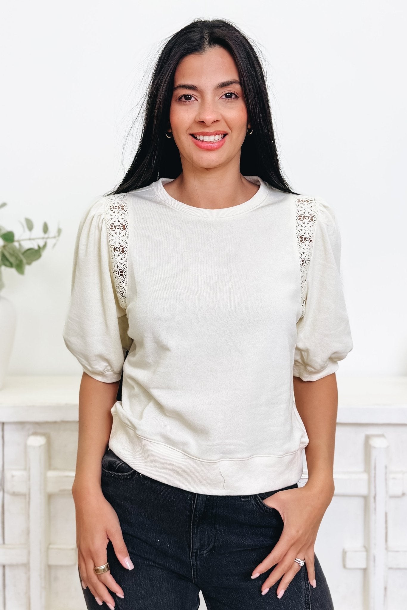 Space To Lace Top - 2 Colors! - By Alexa Rae