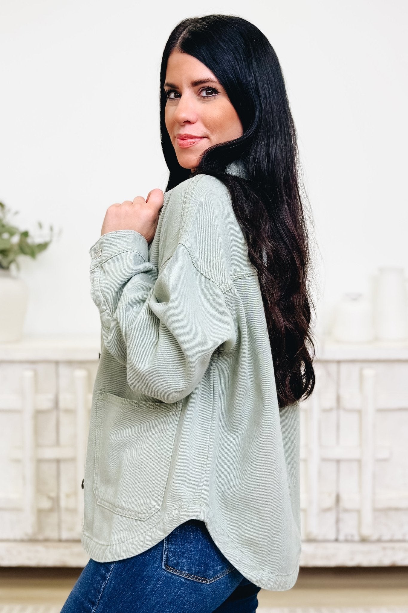 Starts Right Now Denim Shacket - By Alexa Rae