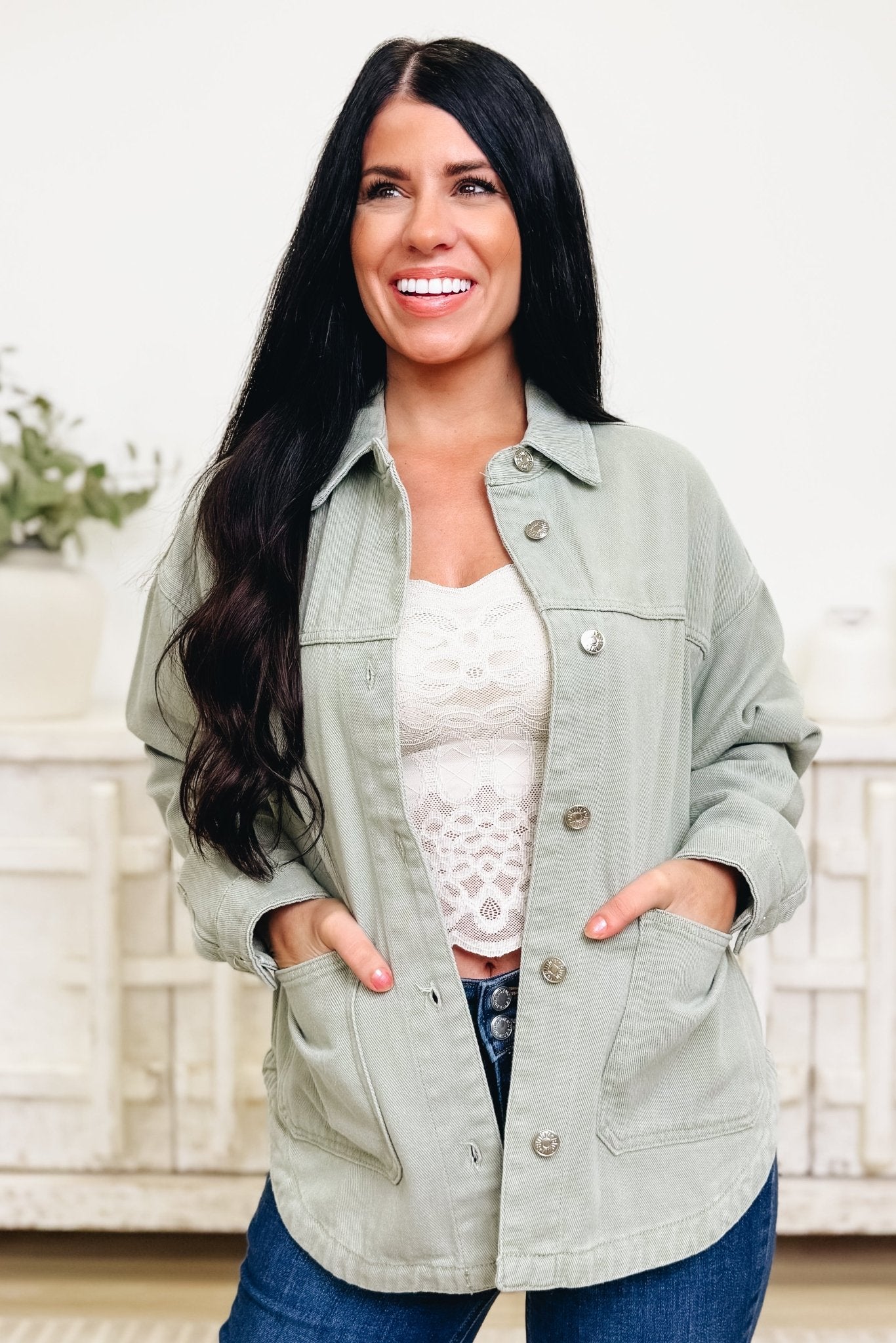 Starts Right Now Denim Shacket - By Alexa Rae