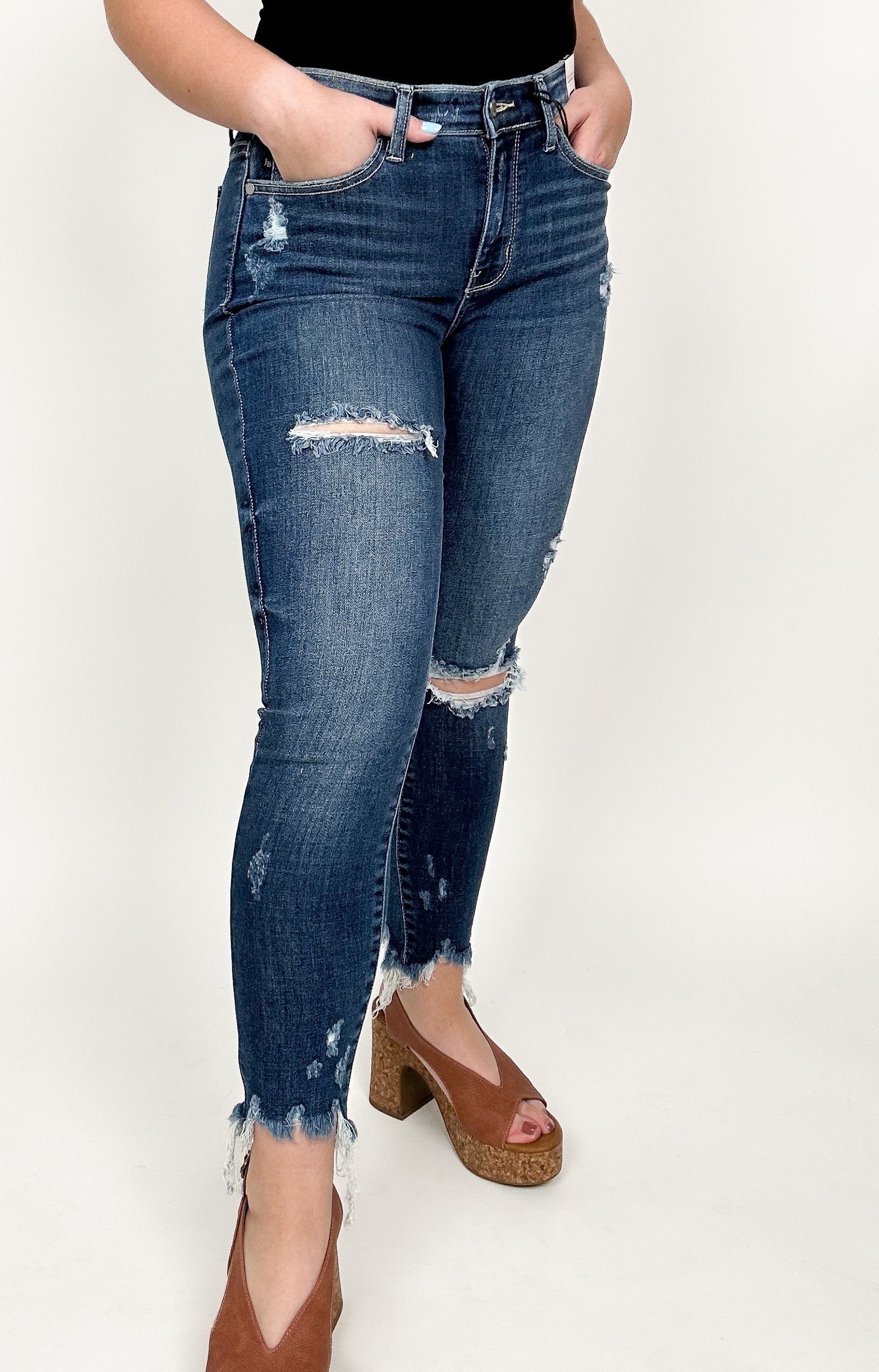 Judy Blue Cotton Candy Mid Rise Destroyed Skinny Jean
