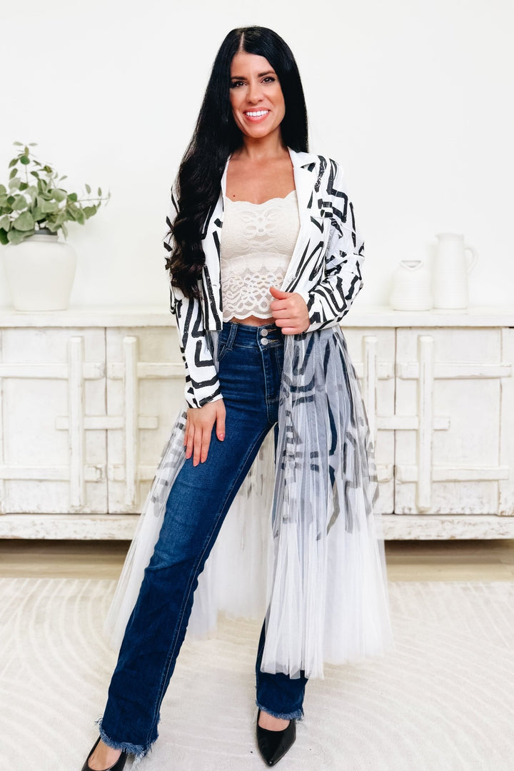 Stripe It Lucky Cardigan Blazer - By Alexa Rae