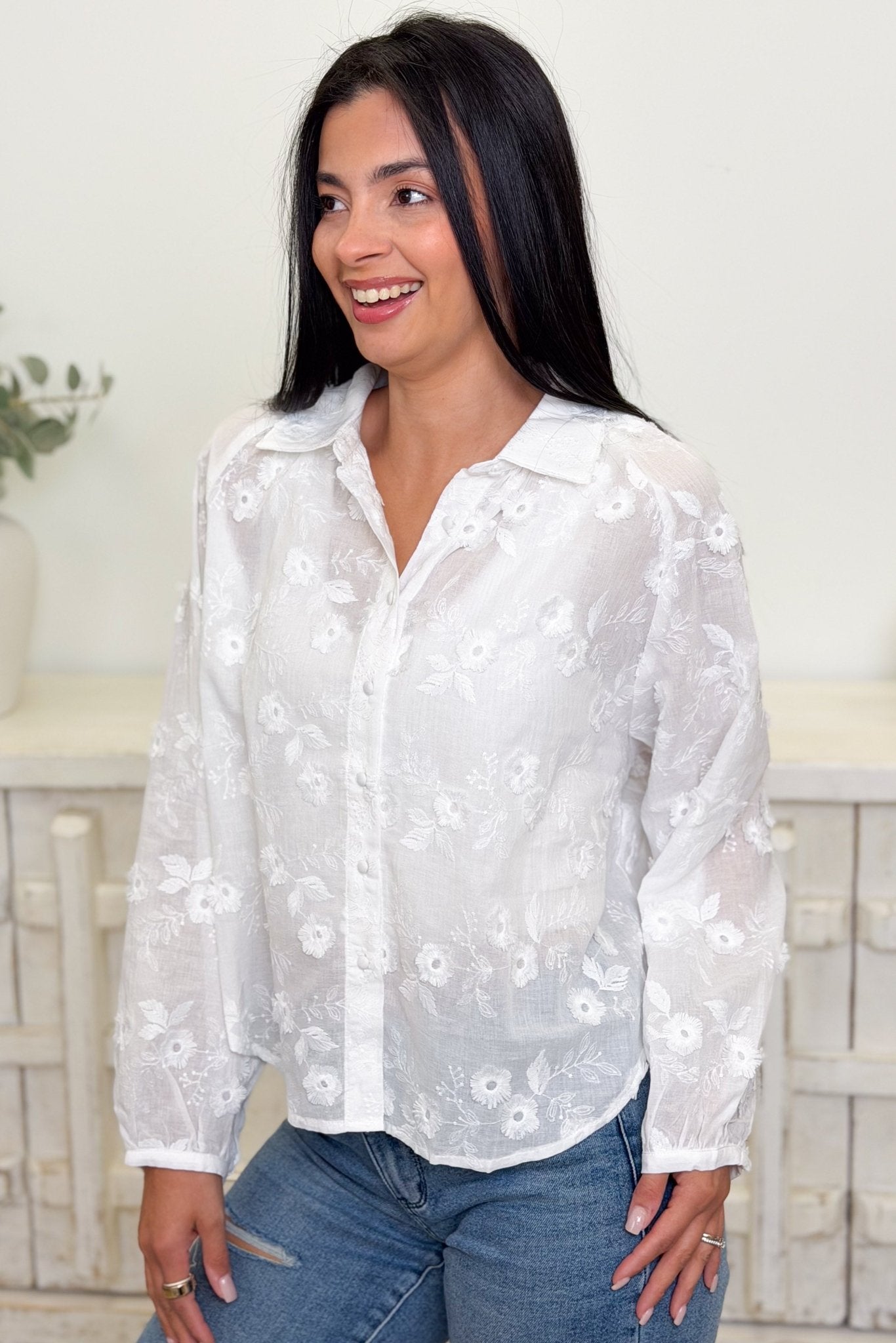 Strive For Greatness Floral Button Down Top - By Alexa Rae