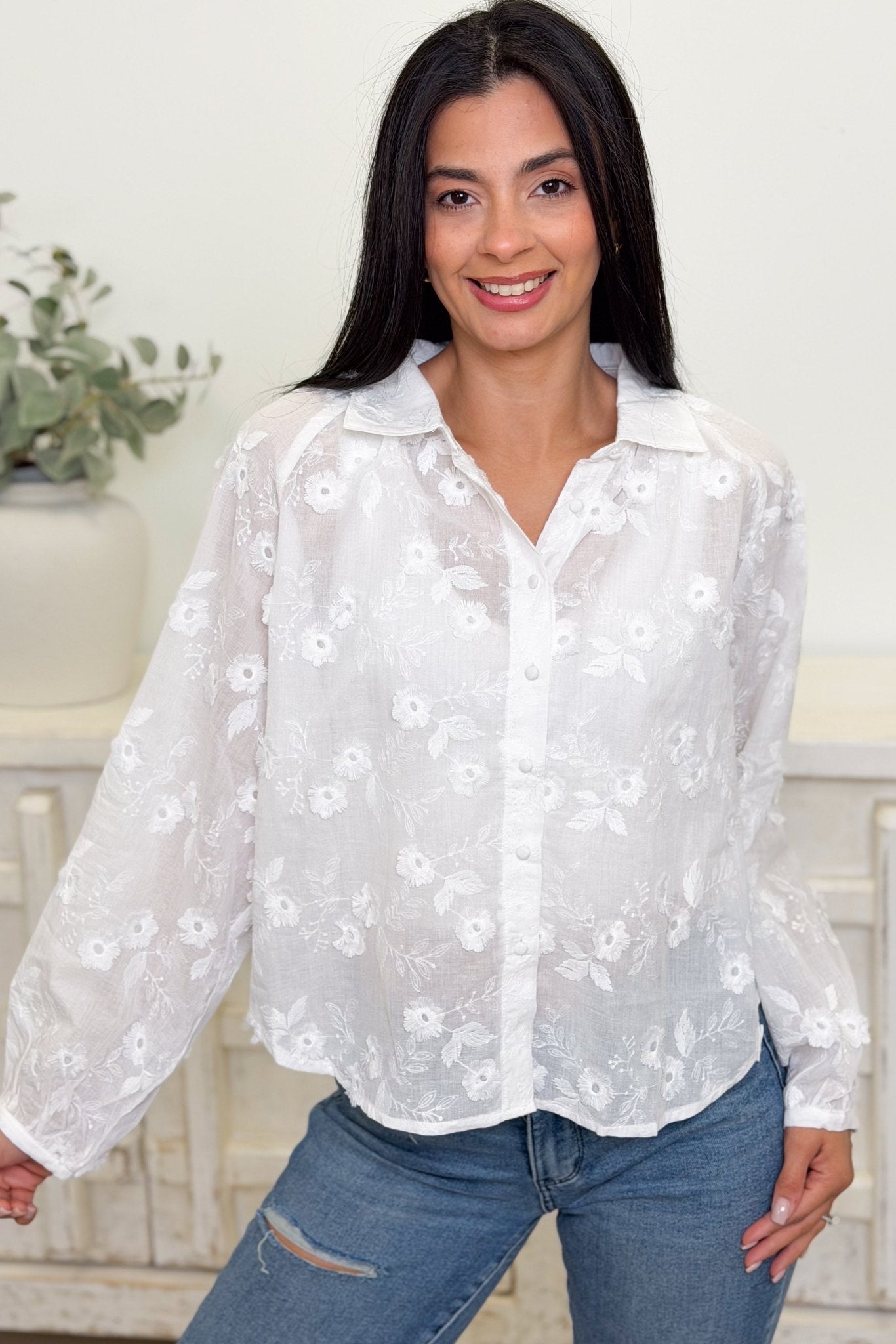 Strive For Greatness Floral Button Down Top - By Alexa Rae