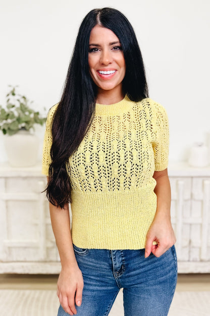 Sunshine Vibes Open Knit Top - By Alexa Rae