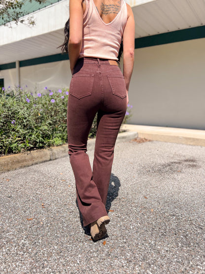 Judy Blue Tummy Control Flare Jeans - Espresso