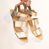 Soda Adalyn Double Strap Platform Heel - Gold