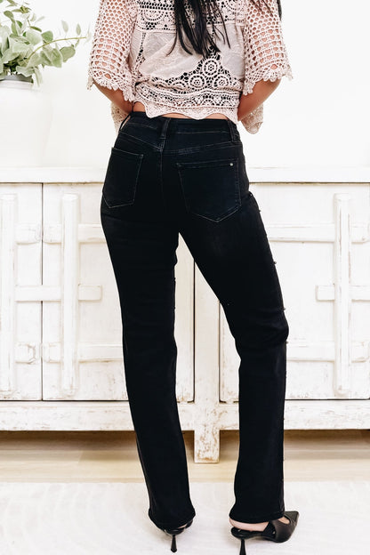 The Fancy Finish By Mica - Straight Jeans - Black Pearl - By Alexa Rae