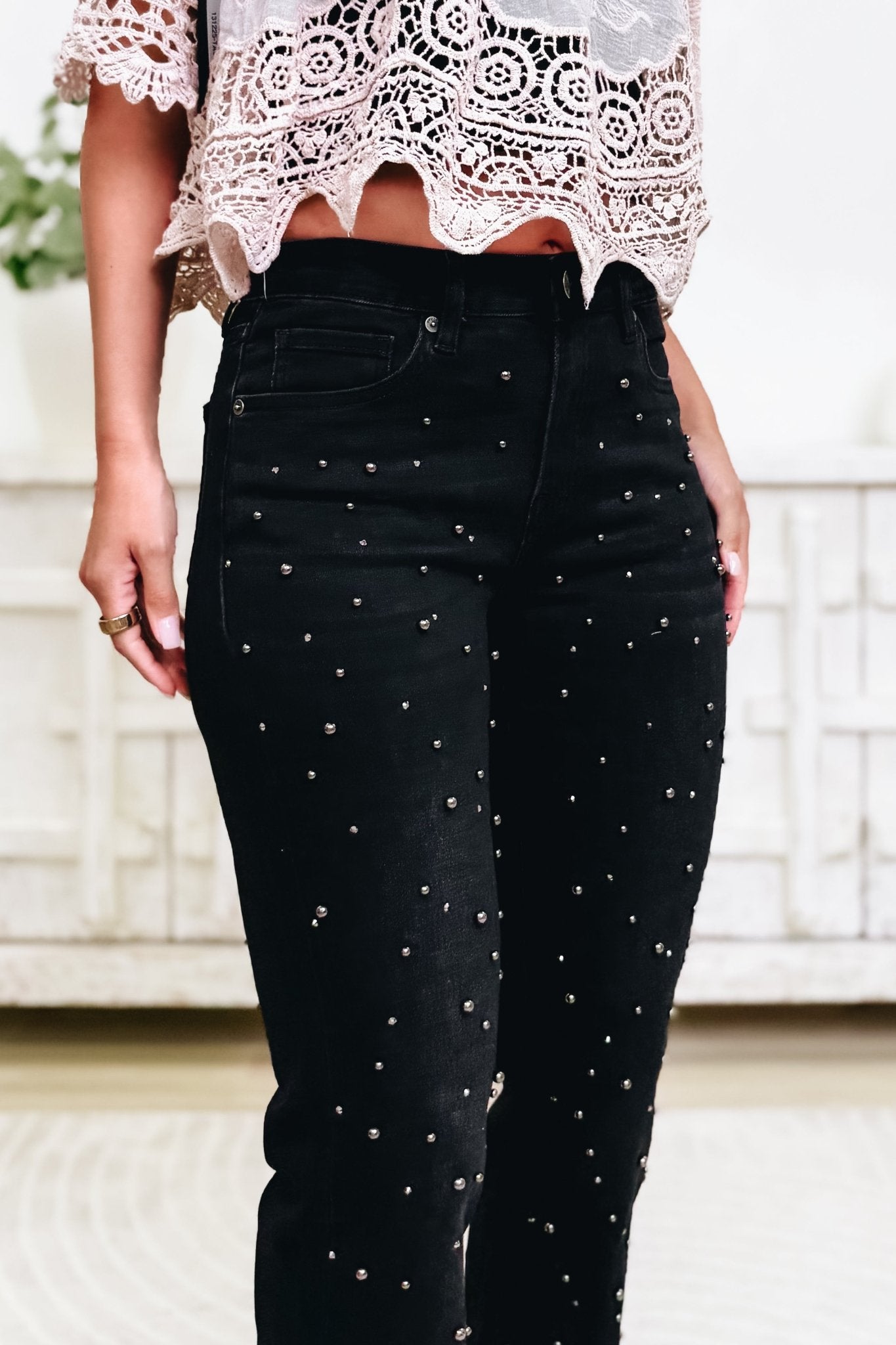 The Fancy Finish By Mica - Straight Jeans - Black Pearl - By Alexa Rae