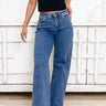 The Gene By Mica - Wide Leg Tummy Control Jeans - Everyday Blue - By Alexa Rae
