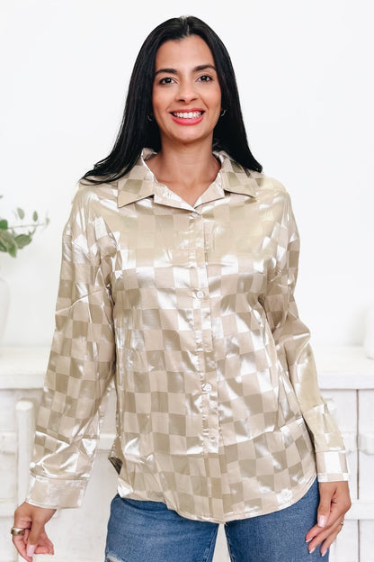 The Vivienne Silk Check Blouse - By Alexa Rae