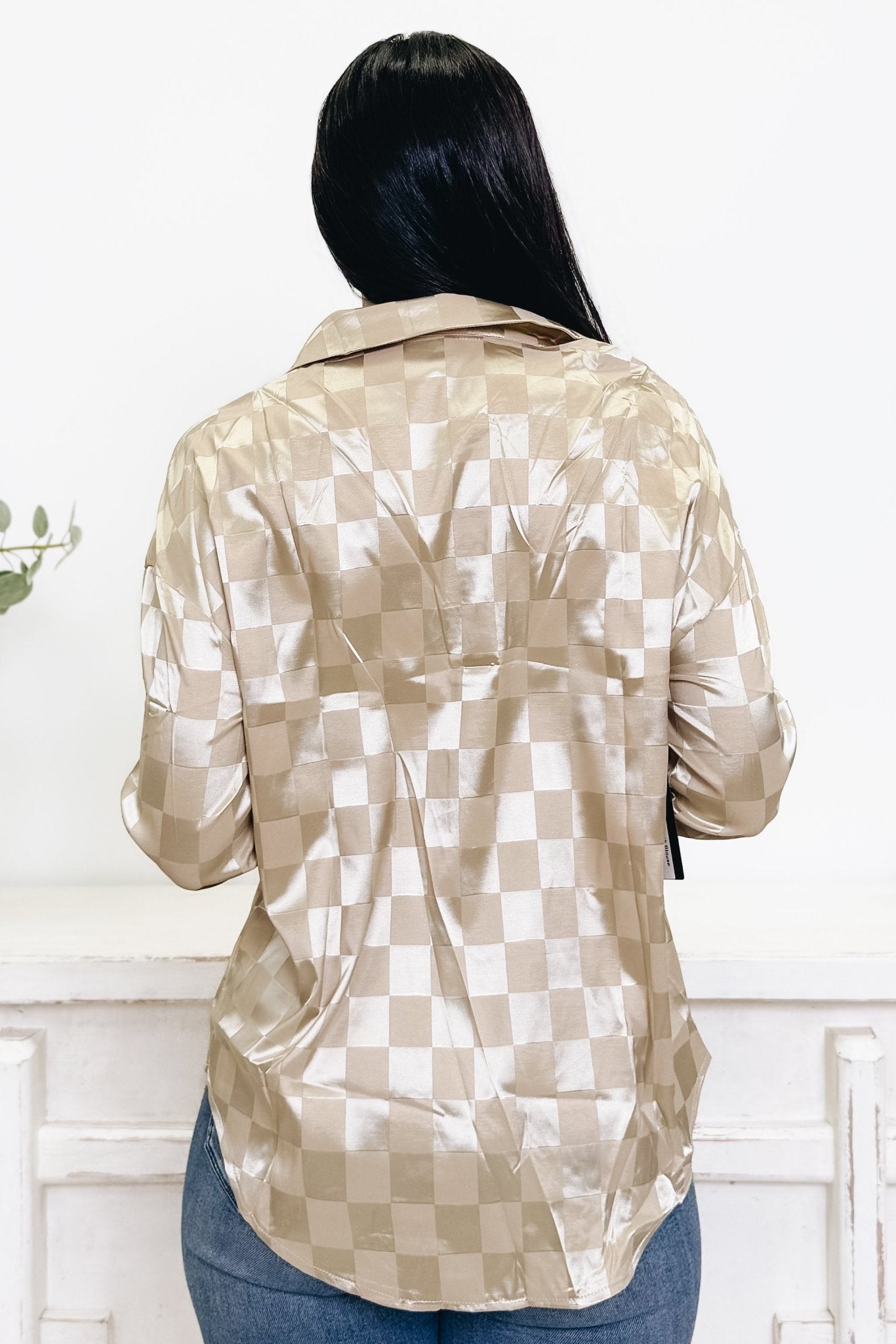 The Vivienne Silk Check Blouse - By Alexa Rae