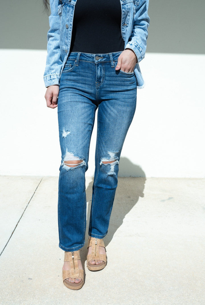 The Avril By Mica - Mid Rise Straight Leg Jeans