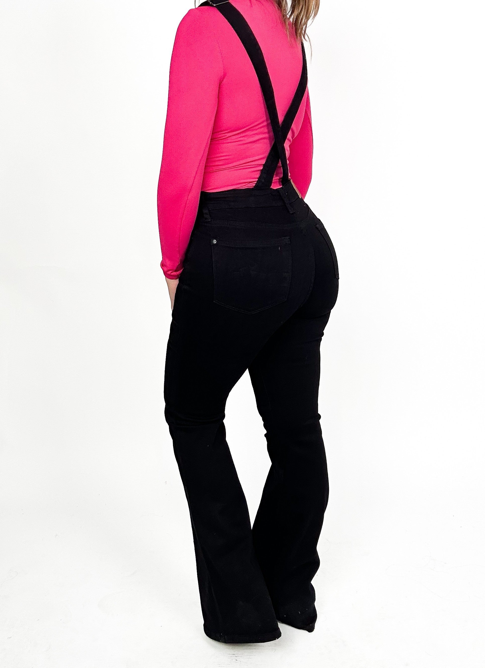 Judy Blue Talk To The Hand High Rise Tummy Control Overalls - Black