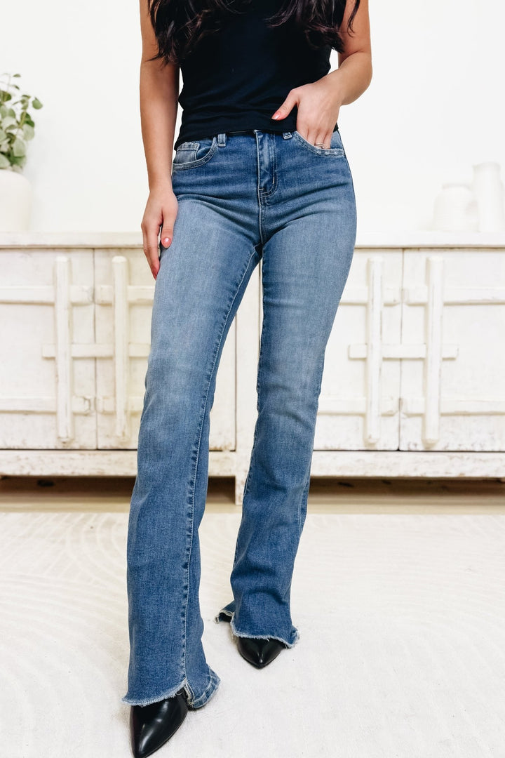 Valentina By Vervet - High Rise Slant Flare Jeans - By Alexa Rae