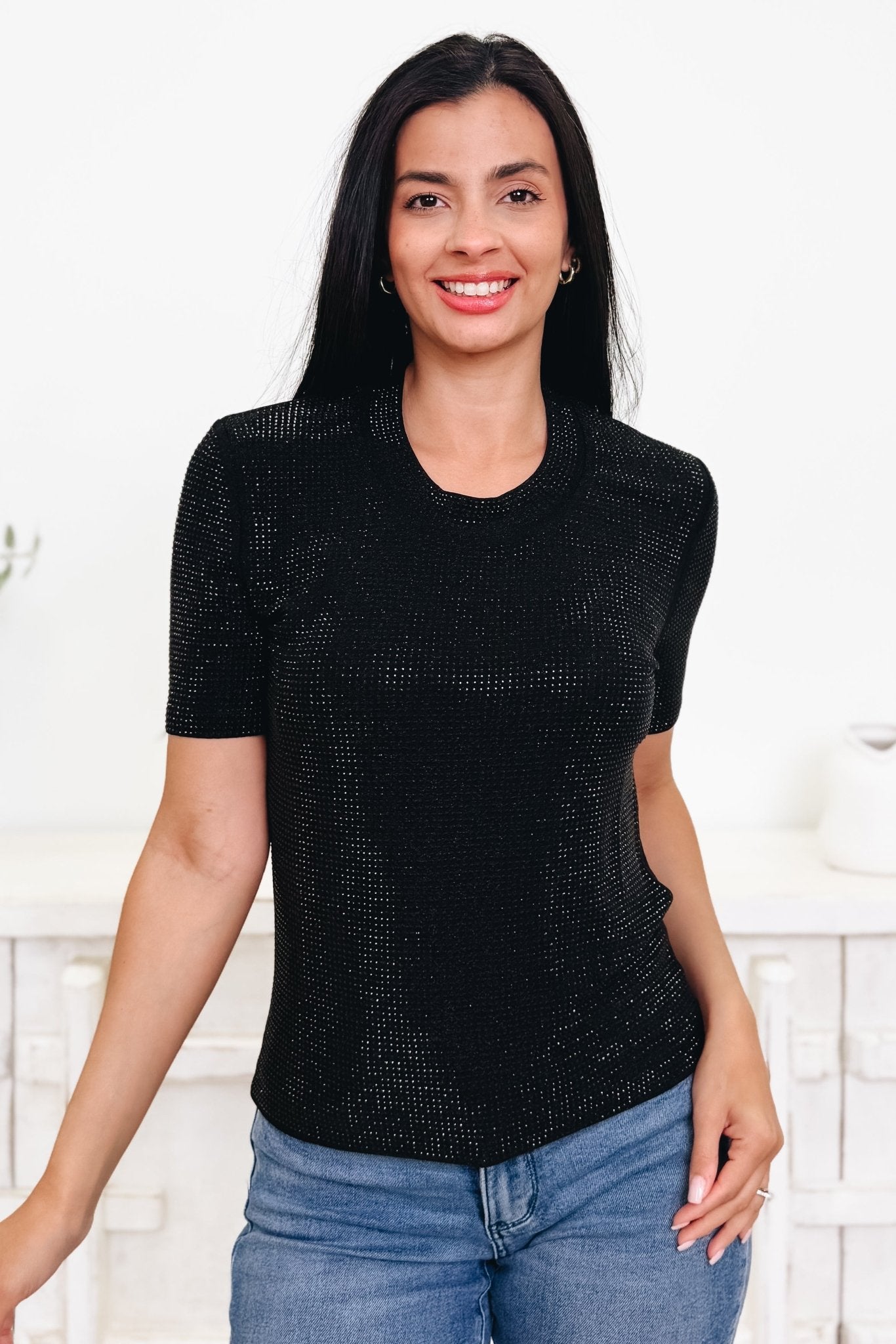 Wanna Let You Shine Rhinestone Top - By Alexa Rae