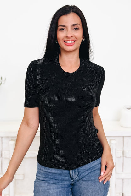 Wanna Let You Shine Rhinestone Top - By Alexa Rae