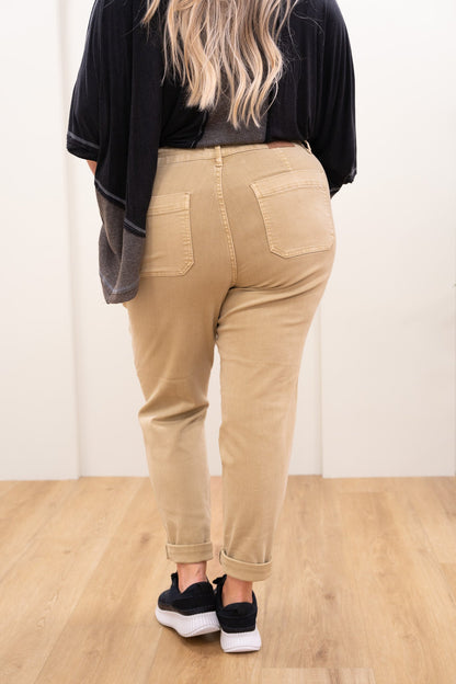 Judy Blue Icing On The Cake Garment Dyed Cuffed Joggers - Khaki