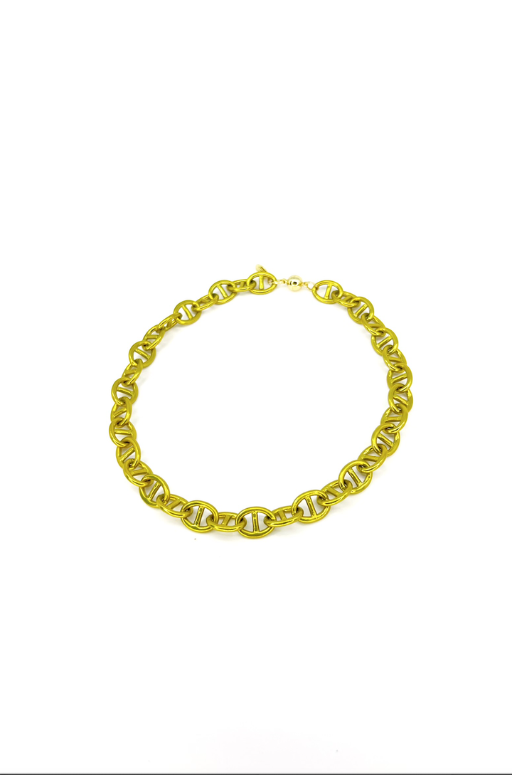 I Got You Babe Necklace - Liquid Metallic Olive