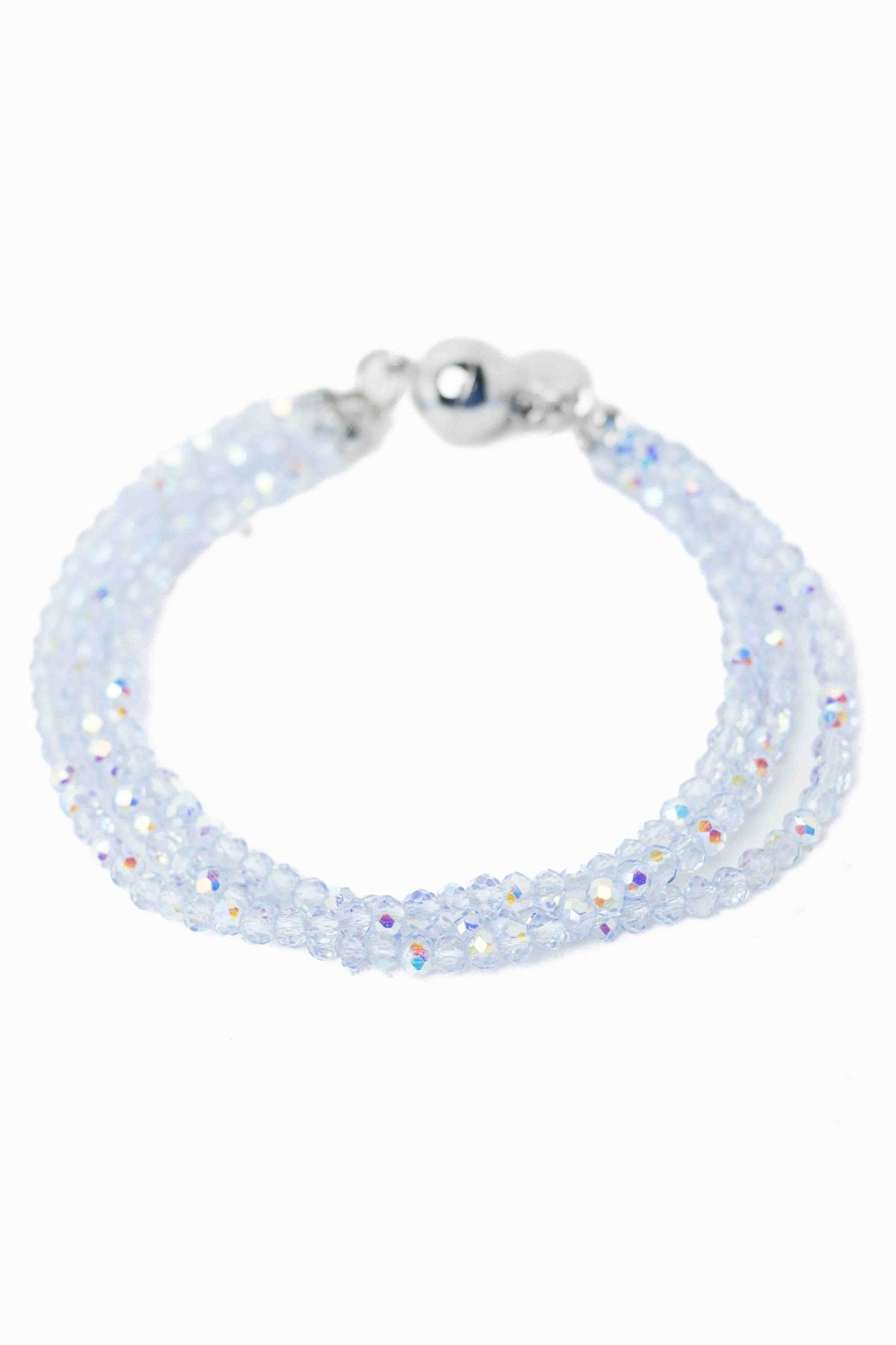 XO Bracelet - Diamond Dust Liquid Metallic Pearl White - By Alexa Rae