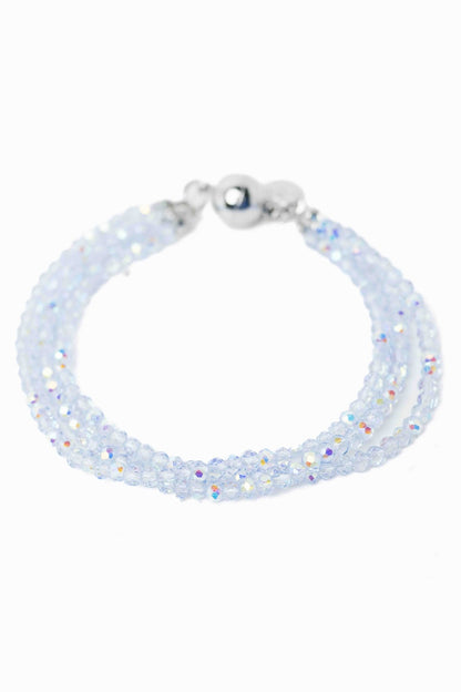 XO Bracelet - Diamond Dust Liquid Metallic Pearl White - By Alexa Rae